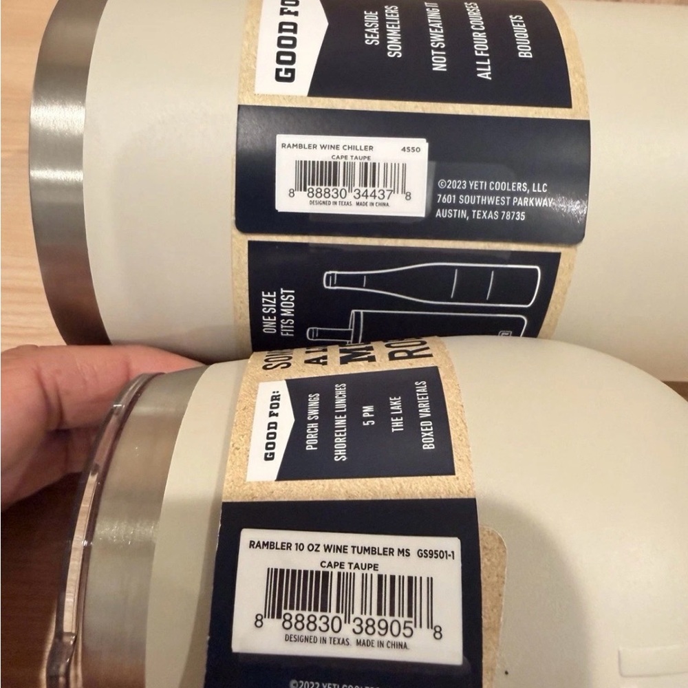 YETI Rambler Wine Chiller & 10oz  Wine Tumbler ‐ Cape Taupe- Set of 2 - Picture 2 of 2